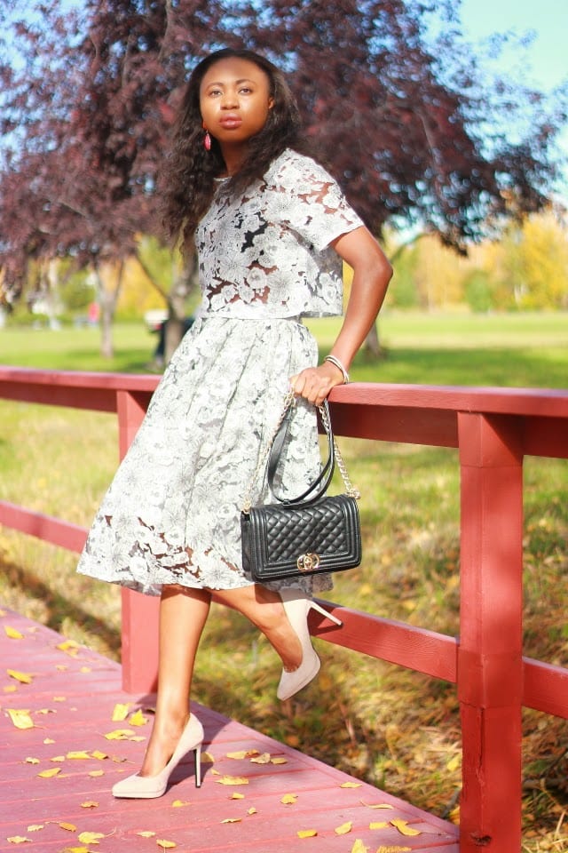 Grey Matter: Cutout Crop Top + Puffy Skirt