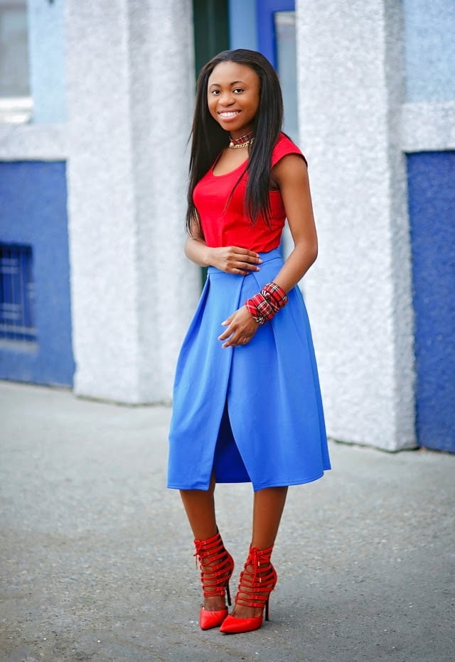 Split Second: Wrap skirt + Lace-up pumps