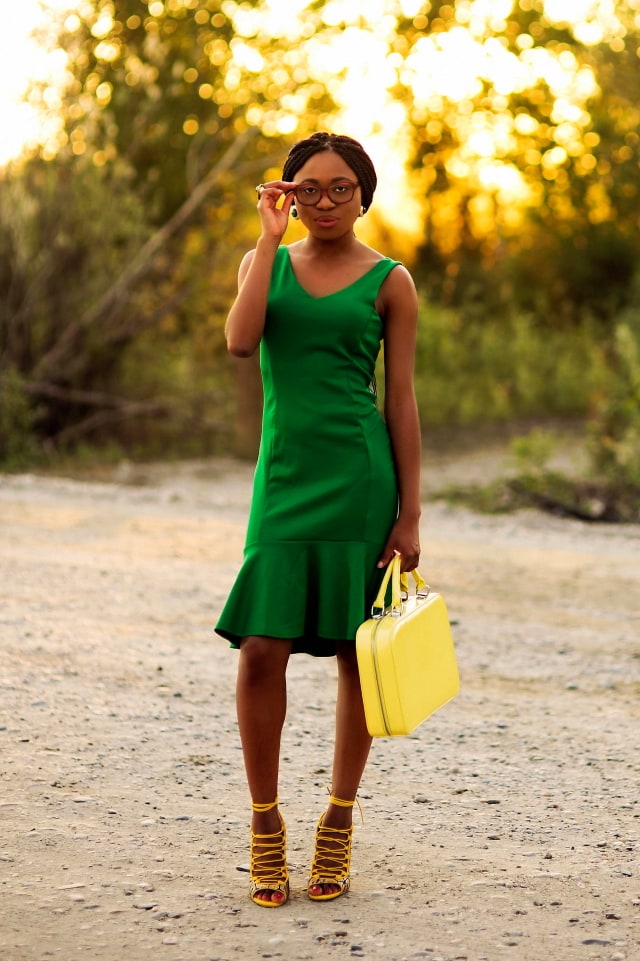 Peplum midi dress