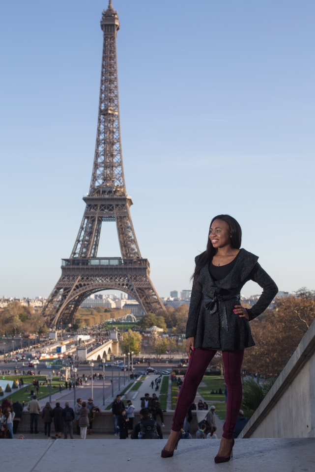 Paris: Belted sweater + Suede pants