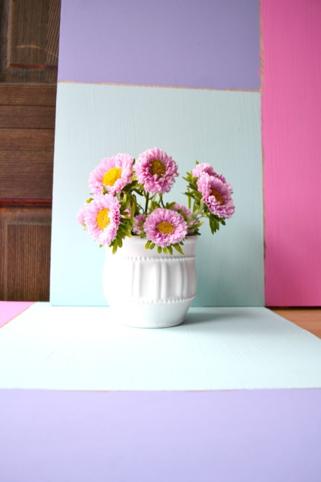 DIY painted wood surface as a photo backdrop for product image