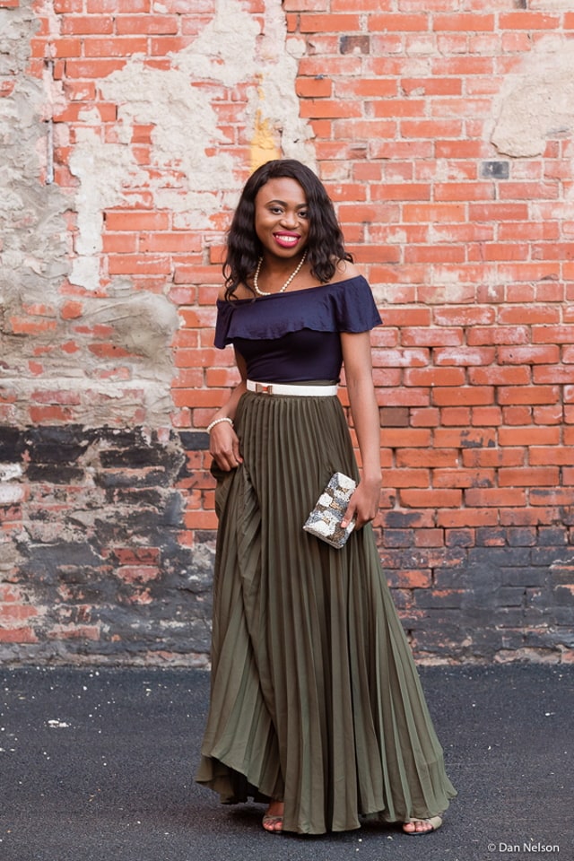 maxi skirt crop top outfit