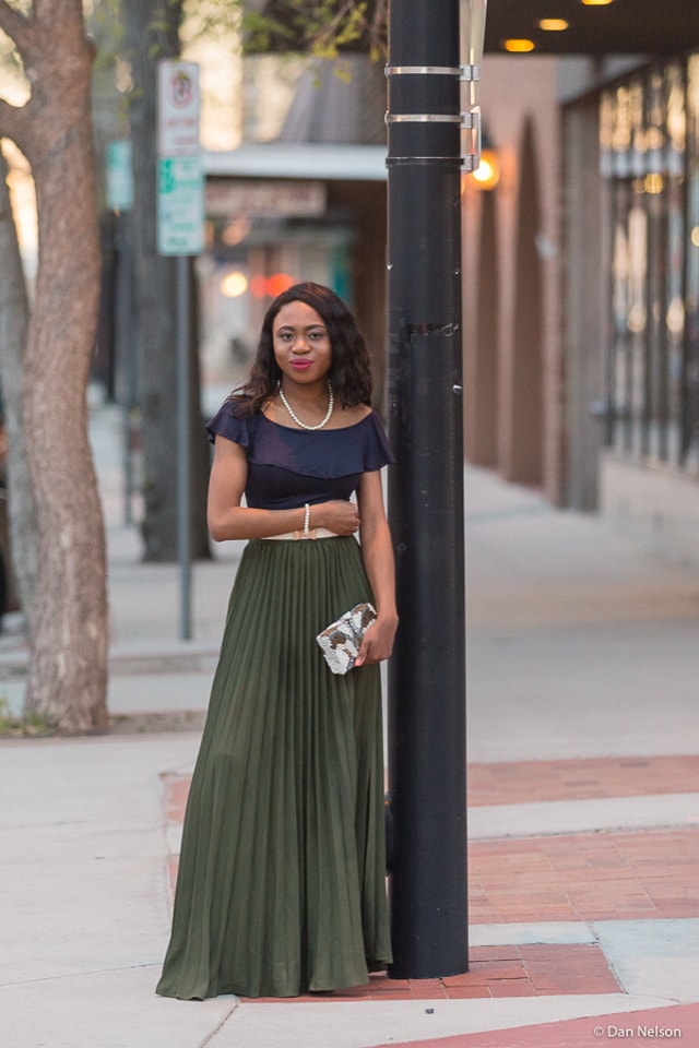 Nothing feels more feminine than well fitted flowing maxi skirt. Wear this lovely pleated skirt for special events like weddings and graduations. Total game changer!