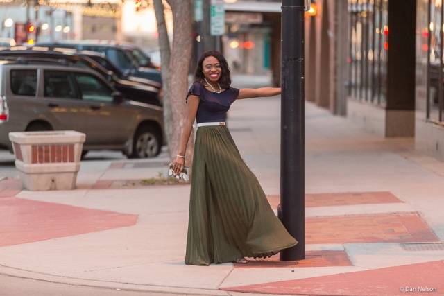 pleated skirt outfit wedding