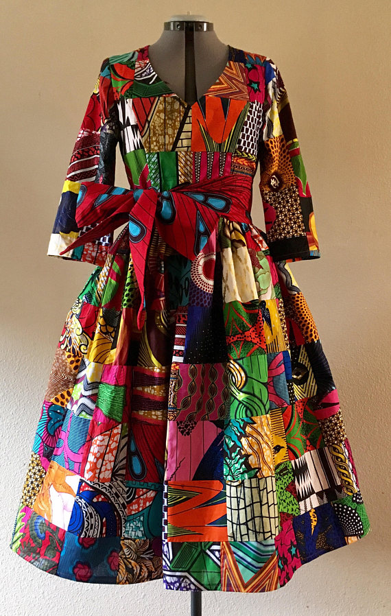 Kunbi African skater dress, African midi dress, African party dress ...