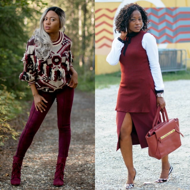 Wine/burgundy is a hot color this fall and winter. Check out these fashion bloggers wine outfit inspiration. 