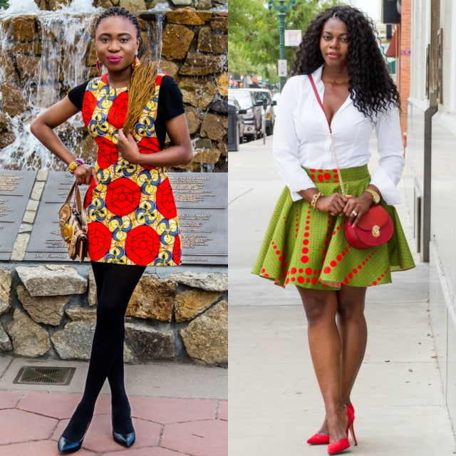 See how these two West African fashion bloggers effortlessly style ankara African print outfits. Featuring the latest African styles. Click to see the rest of their look. African fashion, Ankara, kitenge, Kente, African prints, Senegal fashion, Kenya fashion, Nigerian fashion, Ghanaian fashion