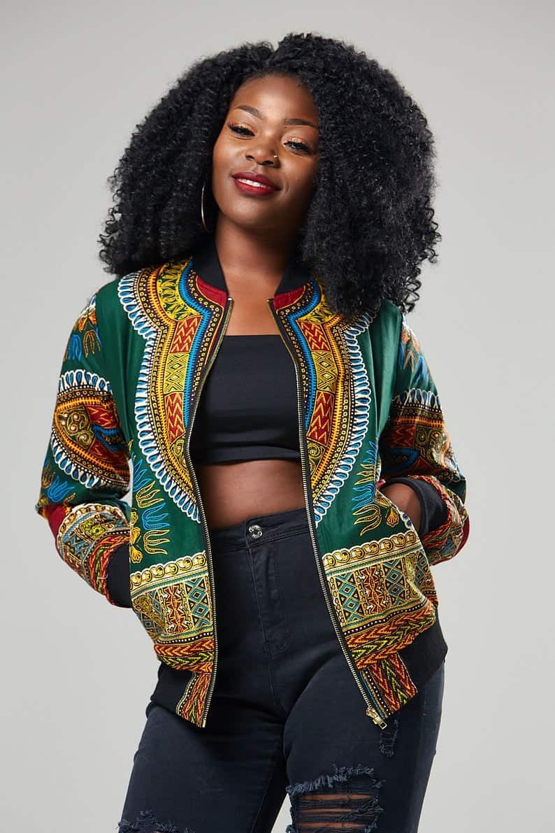 female ankara jacket