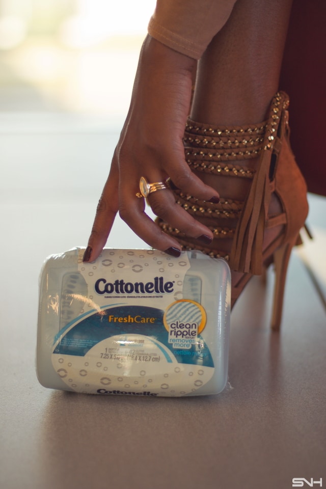 Fashion Week inspired look sharing my must-have beauty products with Cottonelle®