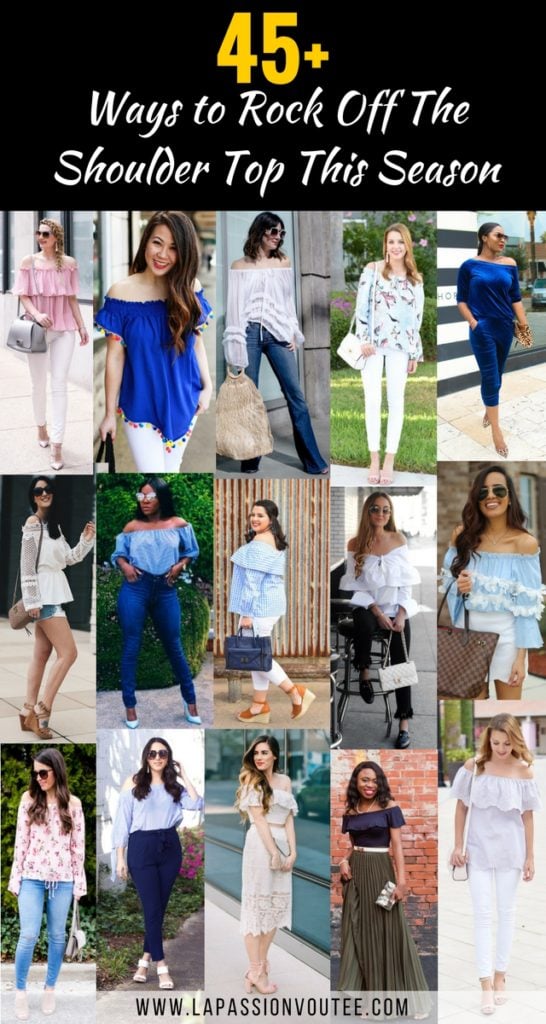 40+ Ways to Wear Off The Shoulder Top This Season | Get inspired on how to serve serious hotness in an off the shoulder top outfit for these stylish fashionistas. off the shoulder top, off the shoulder top outfit, off the shoulder top diy, off the shoulder top summer, off the shoulder top outfit casual, off the shoulder tops & dresses, off the shoulder tops, off The Shoulder Top sweaters.