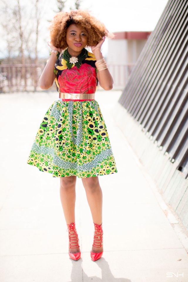 Super Chic African Dress And Lace Up Sandals