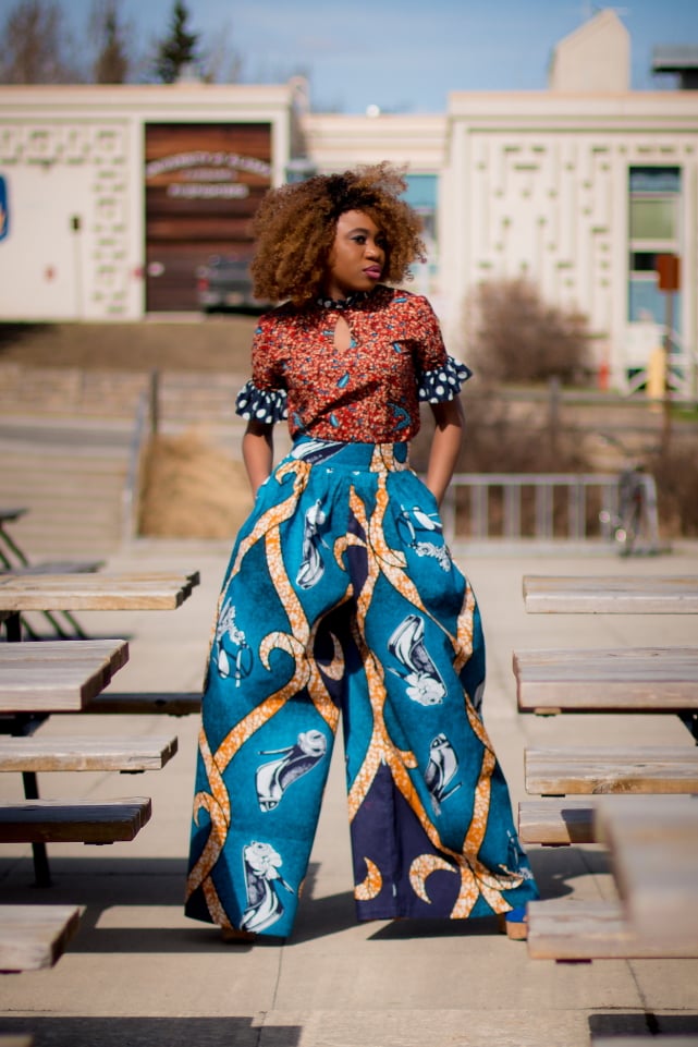 Finally an African print palazzo pants that looks just as chic as it is stylish. This blend of Ankara fabric and polka dot ruffles was done to perfection! Ankara | Dutch wax | Kente | Kitenge | Dashiki | African print dress | African fashion | African women dresses | African prints | Nigerian style | Ghanaian fashion | Senegal fashion | Kenya fashion | Nigerian fashion