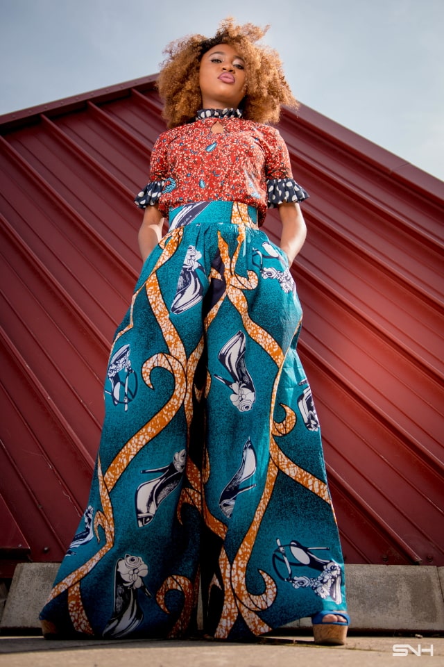 African Print Palazzo Pants and Ankara Top