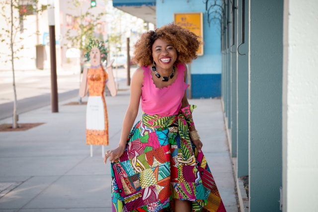 Slay mama! This African wax print high low skirt is irresistible! Everything about this skirt is classy and vibrant. ? Now I see why African print is all the rave. I need this patchwork beauty in my wardrobe. Ankara, Dutch wax, Kente, Kitenge, dashiki, ankara maxi skirt, African fashion, African clothing, African prints, Nigerian style, Ghanaian fashion, bomber jacket, Kenya fashion, Nigerian fashion