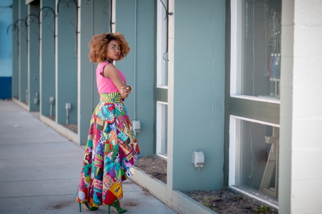 Slay mama! This African wax print high low skirt is irresistible! Everything about this skirt is classy and vibrant. ? Now I see why African print is all the rave. I need this patchwork beauty in my wardrobe. Ankara, Dutch wax, Kente, Kitenge, dashiki, ankara maxi skirt, African fashion, African clothing, African prints, Nigerian style, Ghanaian fashion, bomber jacket, Kenya fashion, Nigerian fashion