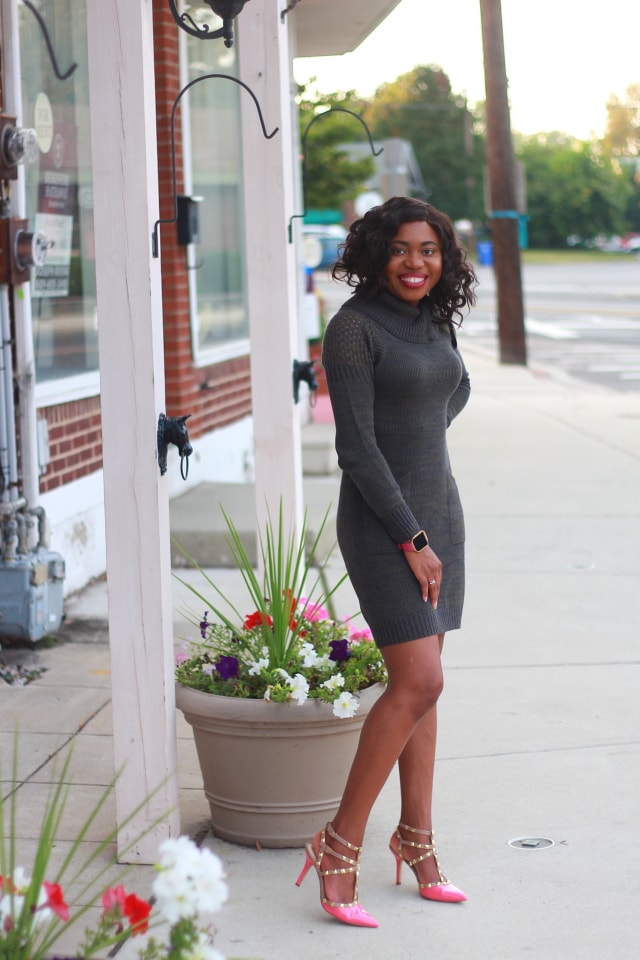 Green is the new black! Crushing on this sweater dress outfit perfect for fall and winter. Had no idea that ethical and sustainable clothing could look this great. Imagine what you'd do differently if you knew more about eco-friendly clothes that are both versatile and super stylish. #ootd #winter #sweater