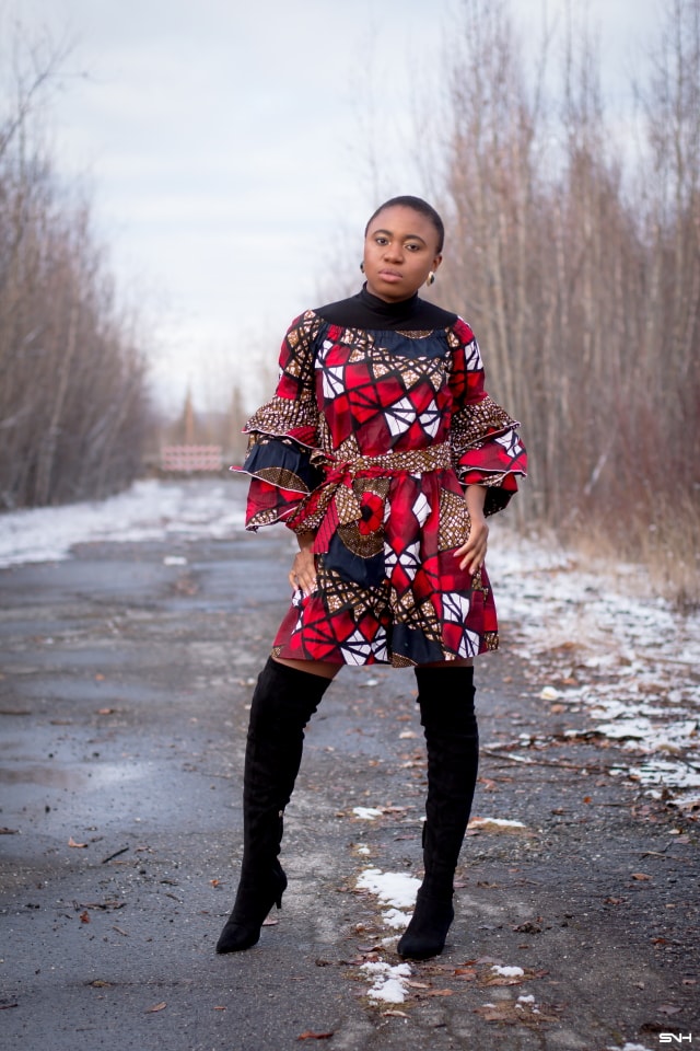 What a gorgeous way to restyle african print for the fall and winter! The unique combination of the OTK boots and turtleneck top makes this ankara playsuit enticing. Definitely trying this fall style soon. dutch wax, kente, kitenge, dashiki, African styles, African prints, Nigerian style, senegal fashion, ankara styles, african clothes, dashiki, african dress, african clothing, african print dresses, African dress styles, fallfashion, womens fashion #ankara #africanprint #kente