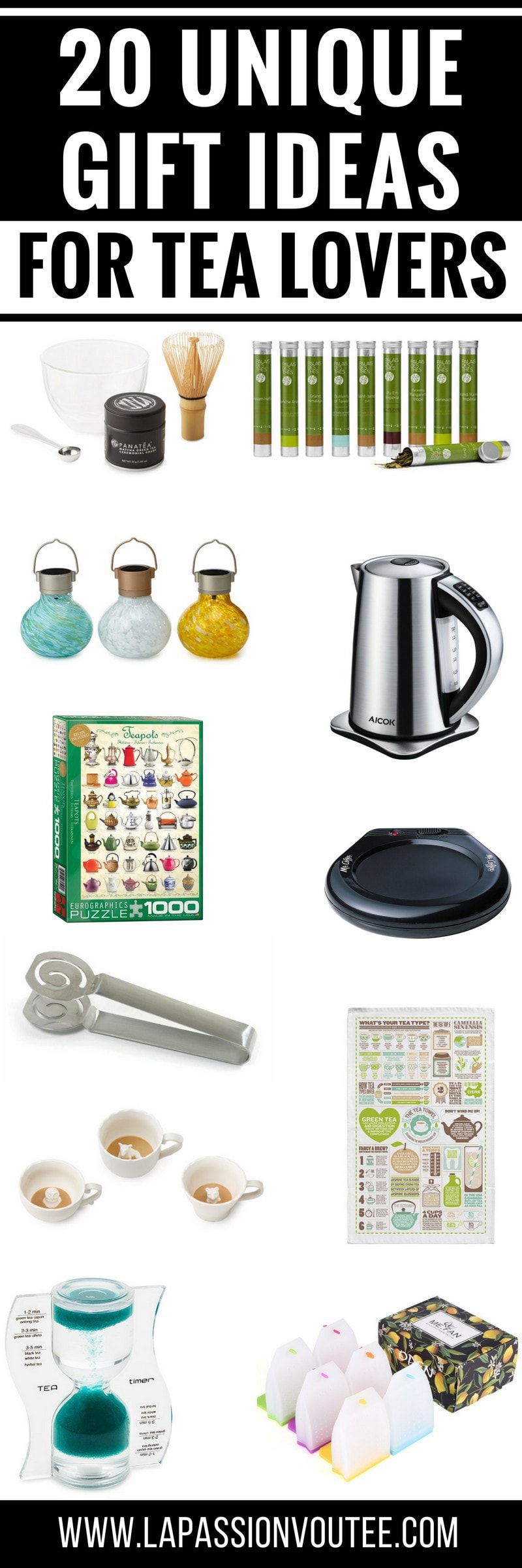 Explore 20 perfect gift ideas for tea lovers in your life. This comprehensive gift guide features 20 unique and affordable gift ideas for tea fans that’ll use for years to come. Click to view the complete gift guide for tea fans. gifts for her, gifts for him, small gift, hostess gift, gift for friends, gift for coworkers, handmade gift, appreciation gift. #giftguide