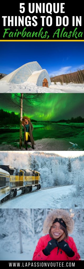 Planning a trip to Alaska and wondering about fun things to do in Fairbanks, Alaska? I've got you covered! Explore 5 unique and spectacular things you must do on your visit to this magnificent state. You'll discover some of the hidden gems in Fairbanks and how to plan your trip so you get the most out of your vacation. Also included is a packing guide to keep you cozy even at freezing temperatures. #alaska travel guide, aurora borealis