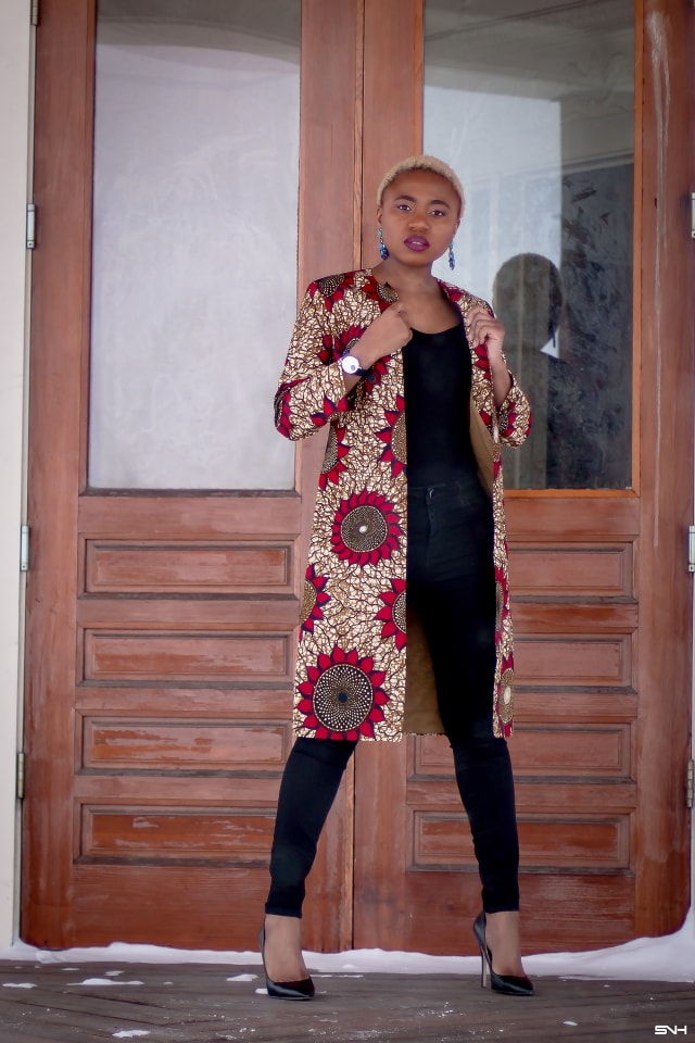 Day 5: Fashionable Ankara Print Duster Coat