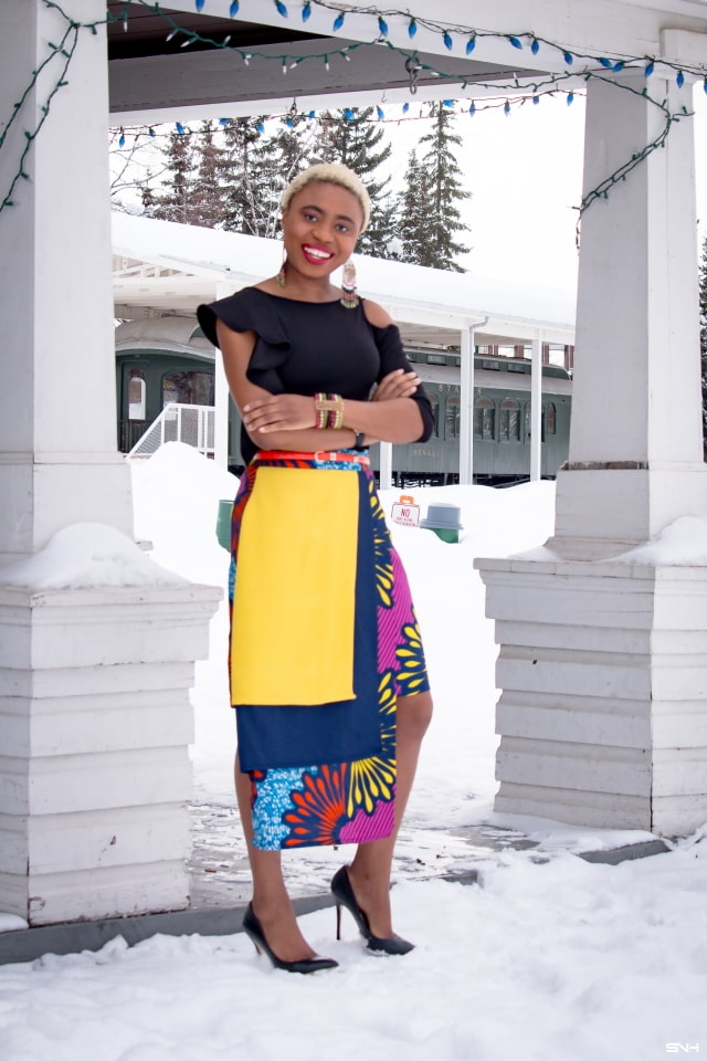 Louisa slays again in this asymmetrical African print layered skirt! Ankara fashion is becoming a frequent appearance in mainstream fashion. And contemporary pieces like this skirt make it easy to wear afrocentric pieces that are stylish and modern. You can wear this skirt to a variety of occasions. Love me some #nigerianfashion #kente #ankara #africanprint