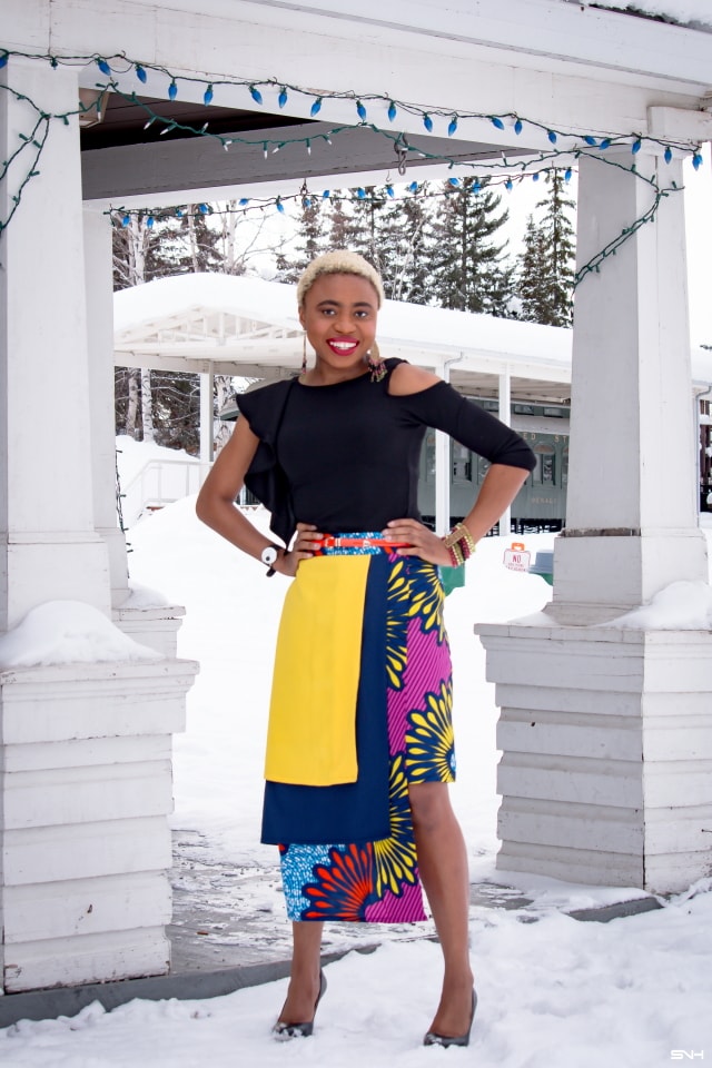 Louisa slays again in this asymmetrical African print layered skirt! Ankara fashion is becoming a frequent appearance in mainstream fashion. And contemporary pieces like this skirt make it easy to wear afrocentric pieces that are stylish and modern. You can wear this skirt to a variety of occasions. Love me some #nigerianfashion #kente #ankara #africanprint