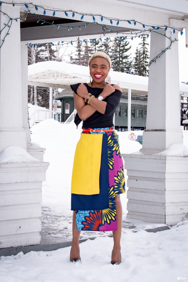 Louisa slays again in this asymmetrical African print layered skirt! Ankara fashion is becoming a frequent appearance in mainstream fashion. And contemporary pieces like this skirt make it easy to wear afrocentric pieces that are stylish and modern. You can wear this skirt to a variety of occasions. Love me some #nigerianfashion #kente #ankara #africanprint