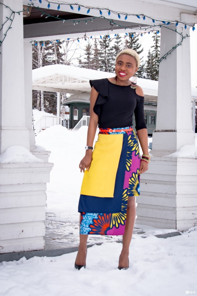 Louisa slays again in this asymmetrical African print layered skirt! Ankara fashion is becoming a frequent appearance in mainstream fashion. And contemporary pieces like this skirt make it easy to wear afrocentric pieces that are stylish and modern. You can wear this skirt to a variety of occasions. Love me some #nigerianfashion #kente #ankara #africanprint