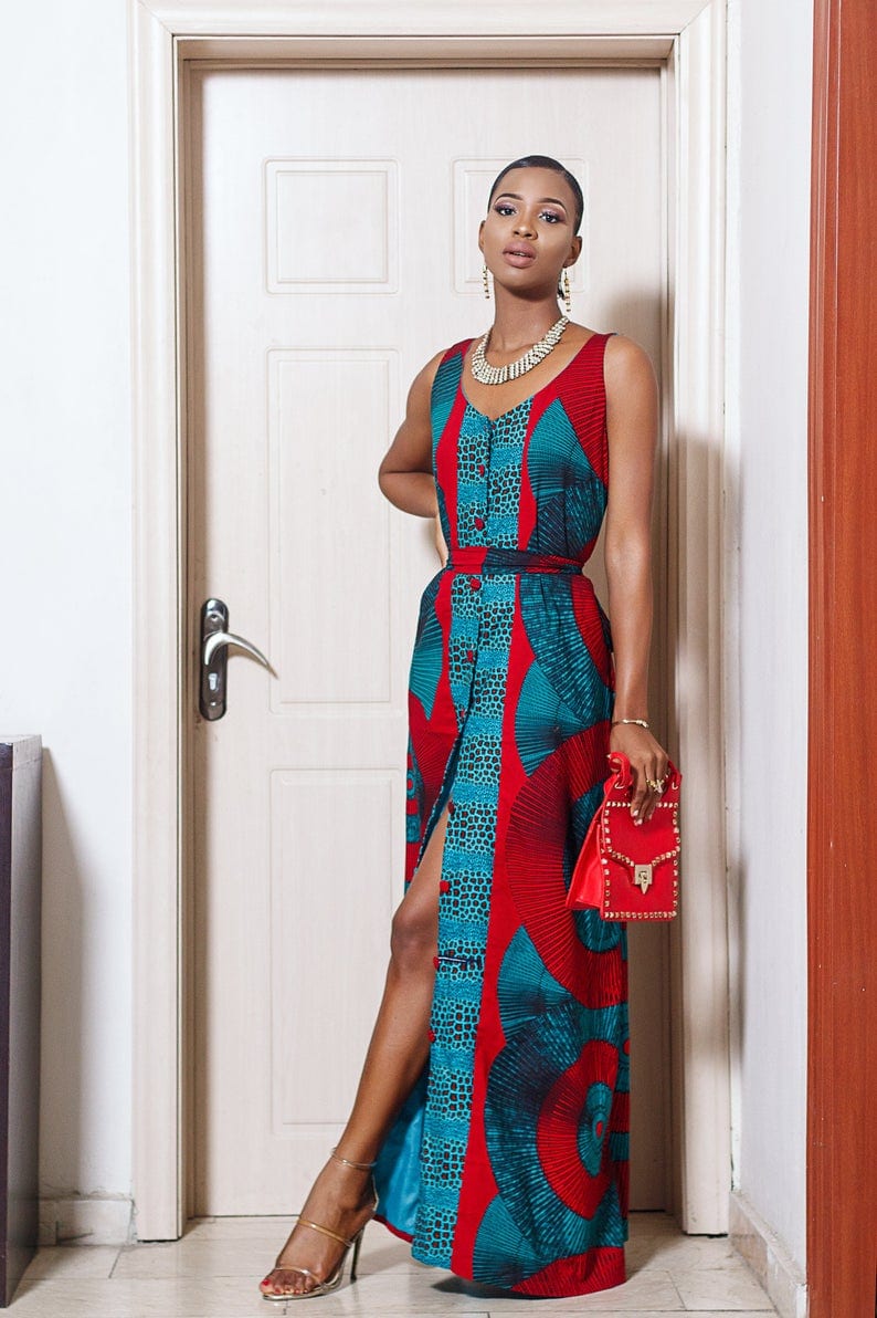 semi formal african print dresses