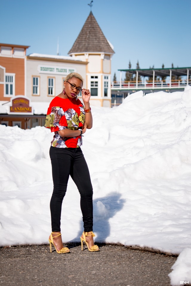 Ankara Chiffon Blouse + Tassel Sandals | 30 Days of African Outfits