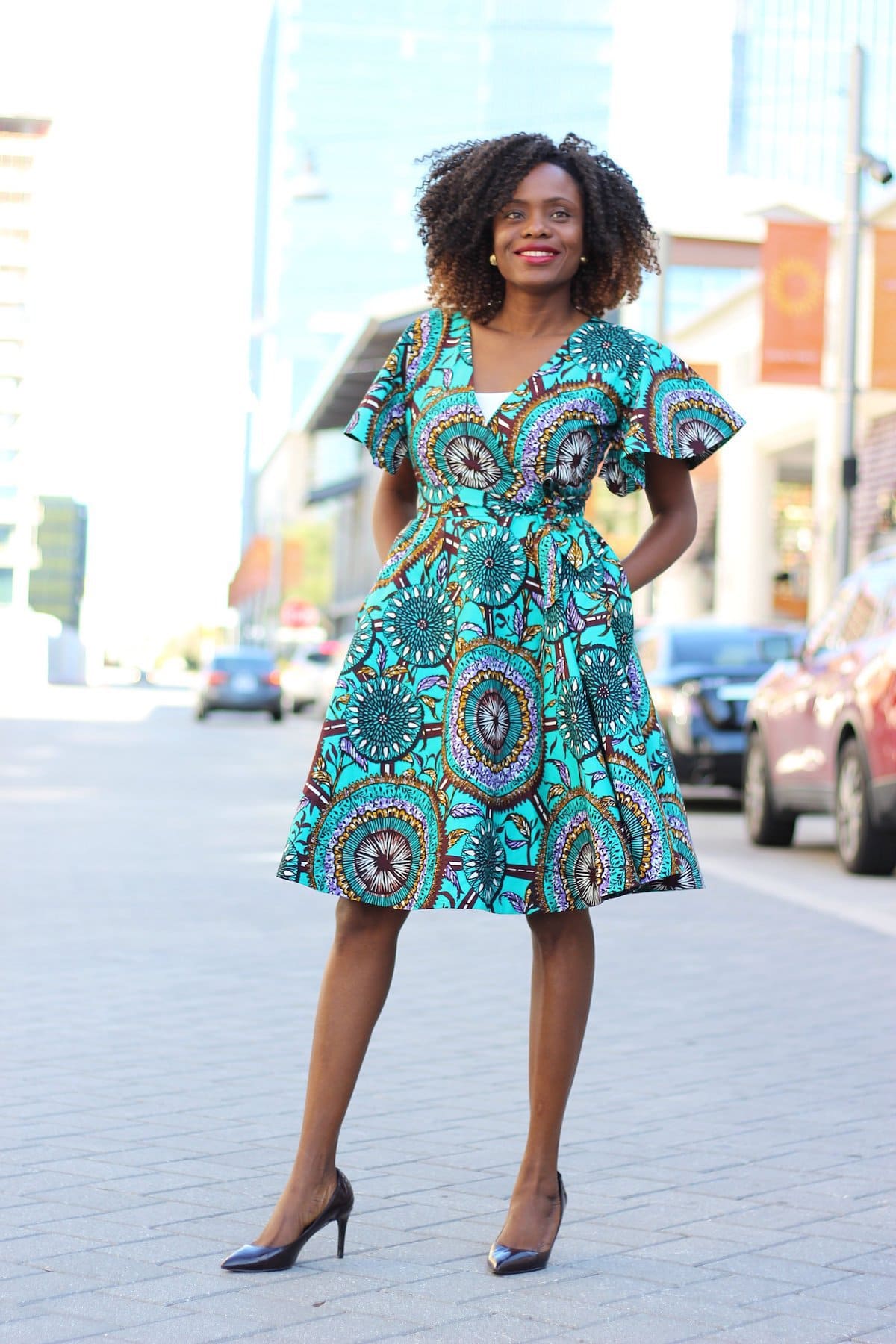 A roundup of the best ankara dresses for women.Wrap dresses are, by nature, flattering and form fitting while also having a flowing, casual appeal about them. The Cecey Wrap Dress is a shining example. Featuring loose flounce sleeves, the dress is fully lined and has been handmade to ensure its superb quality.