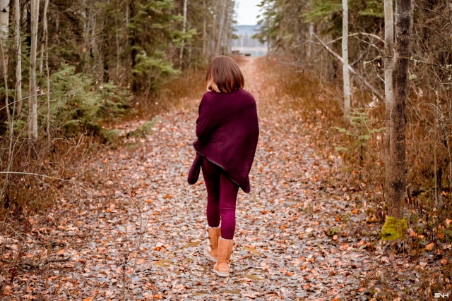 A winter outfit pairing a cowl neck poncho layered over an insulated fleecewear and super chic and comfortable burgundy faux suede leggings and the coziest Koolaburra by UGG boots. This is a practical and fashionable look that can be worn and remixed with other wardrobe essentials while keeping you warm on cold weather days. This post is all about winter fashion, fall fashion, New Jersey fashion blogger, black style blogger.