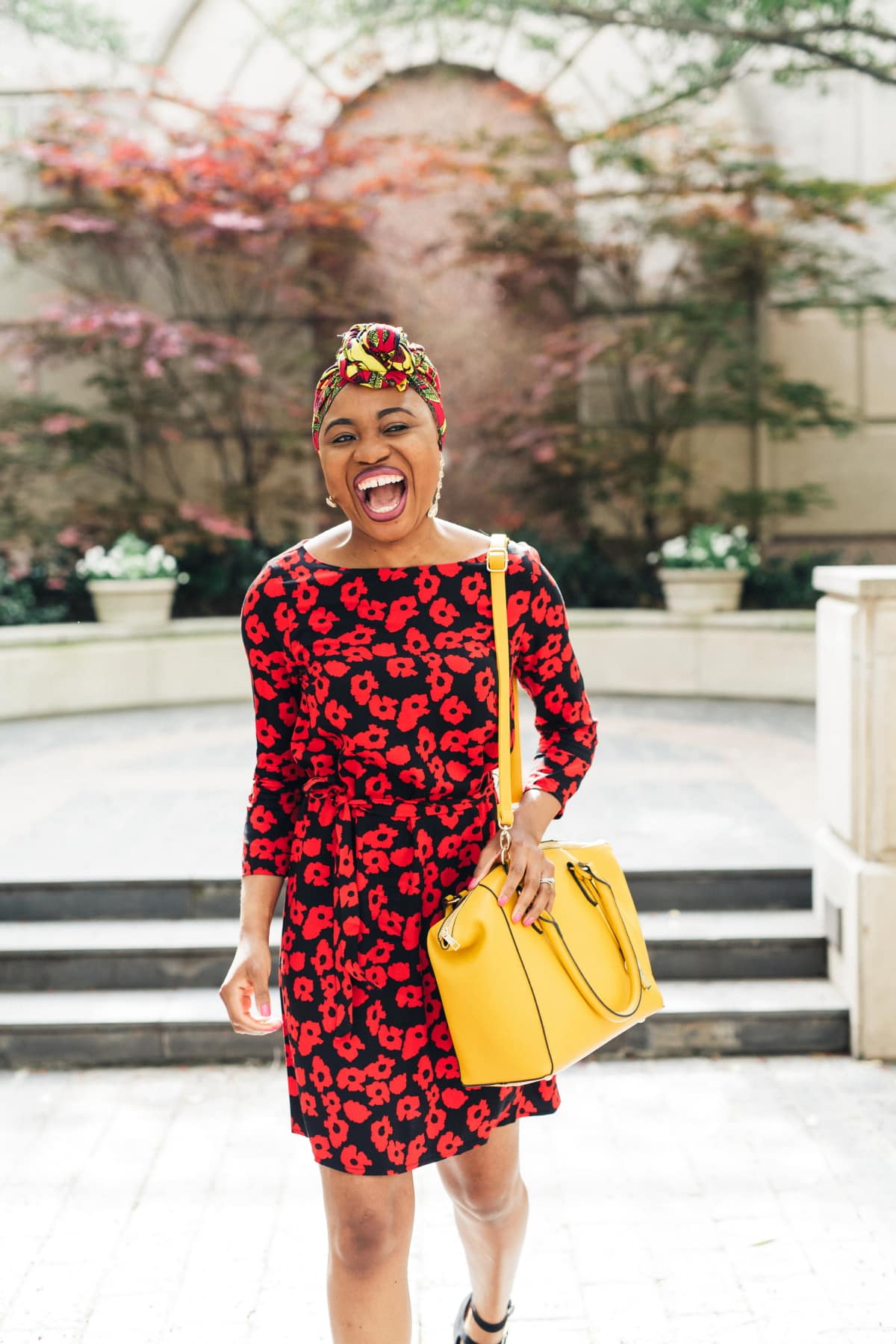 New Jersey fashion blogger shows us how A unique workwear look that embraces your culture. Easily transition this summer style from office wear to church outfit, date night, and casual everyday wear. #africantrends #springstyle #nigerianfashion #headpiece
