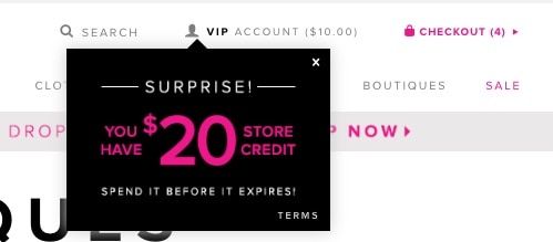 ShoeDazzle $20 credit