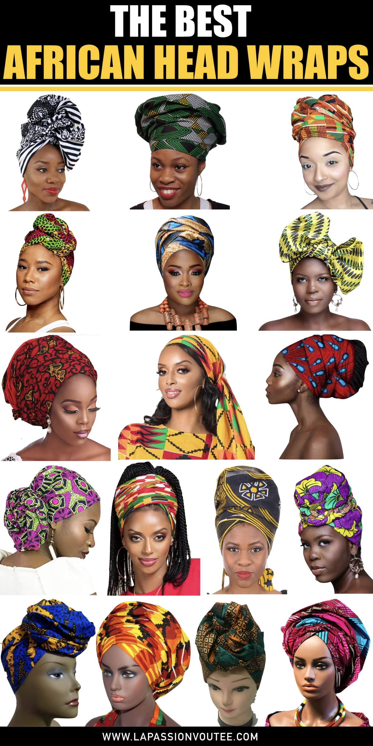 I love African print clothes and could wear them every single day. If you’re looking for the best selection of African head wraps, you’ll love this post. Plus get details on where to find these pieces. All your favorite styles in one place (+find out where to get them). Click to see all! #african #ankarastyles #turban