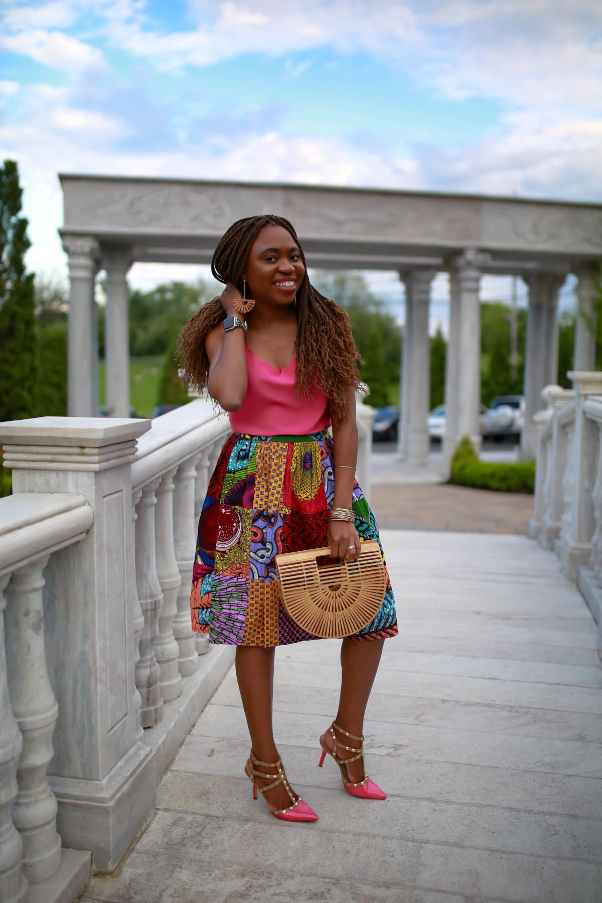 Finally found a stylish African print skirt that is affordable and still in stock. This authentic handmade ankara skirt will be my go-to this year. And Lord knows how long it took to sew each piece of wax print together before making this skirt. An Amazon find for sure!