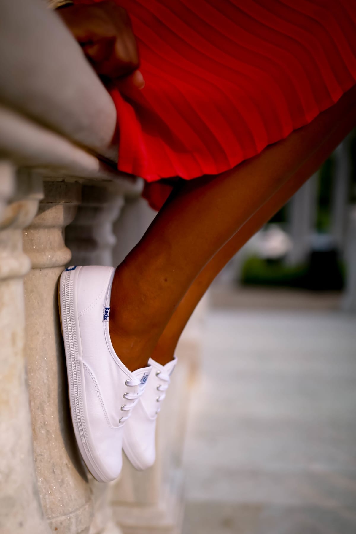 Keds White Champion Canvas | the art of color blocking outfits