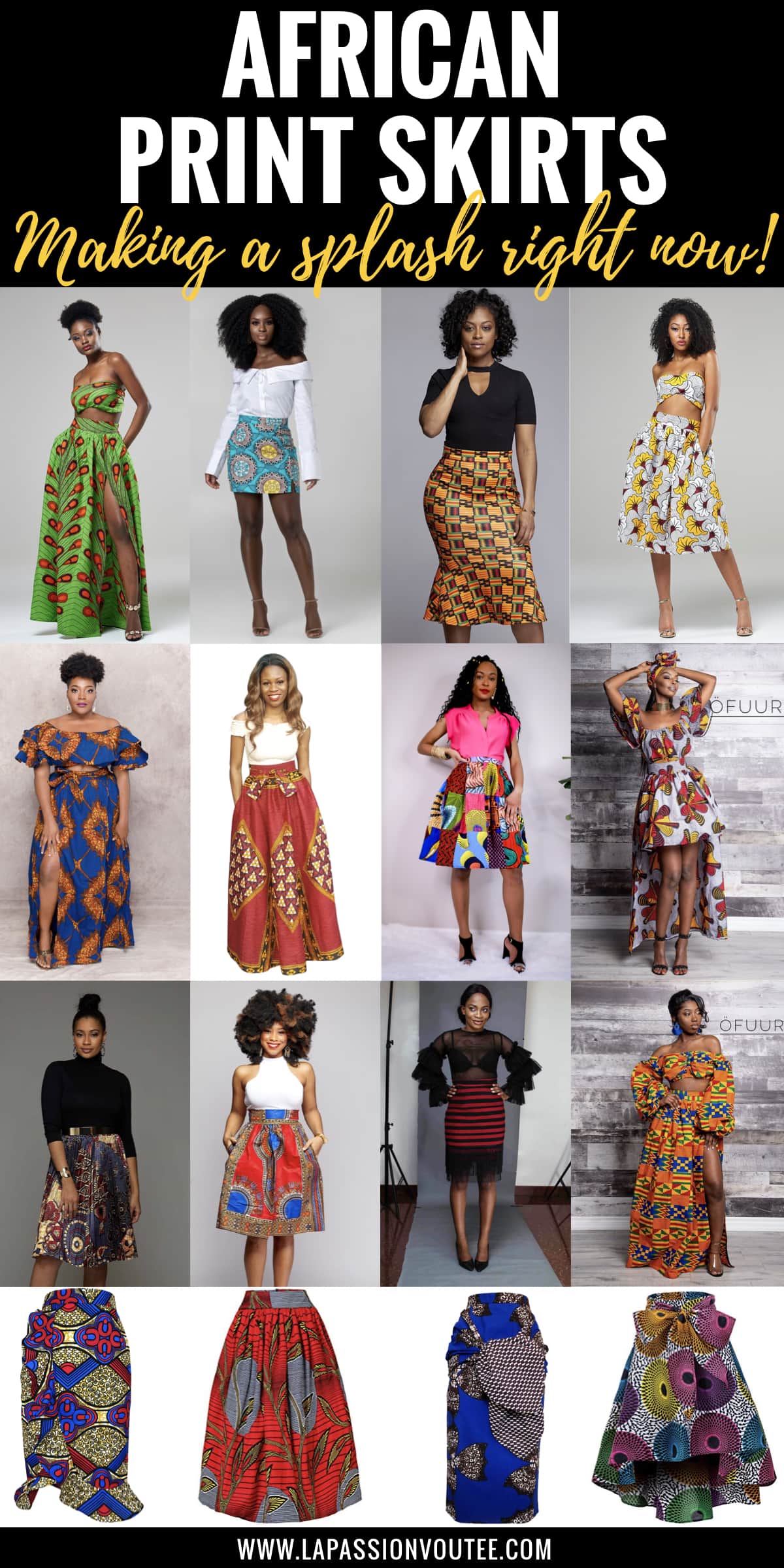 flared chitenge skirts