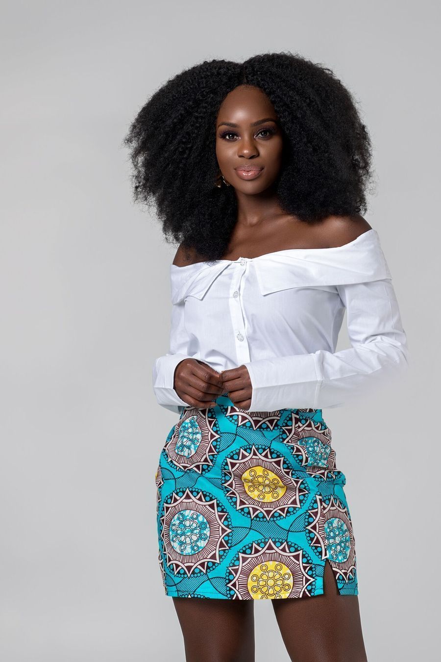 23 Hottest African Print Skirts | Leela Mini Skirt by Grass-Fields 23