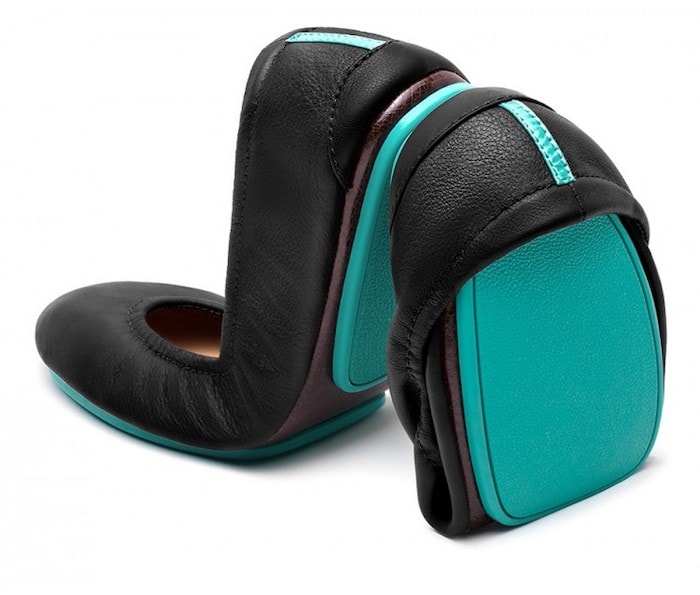 ballet flats with teal bottom