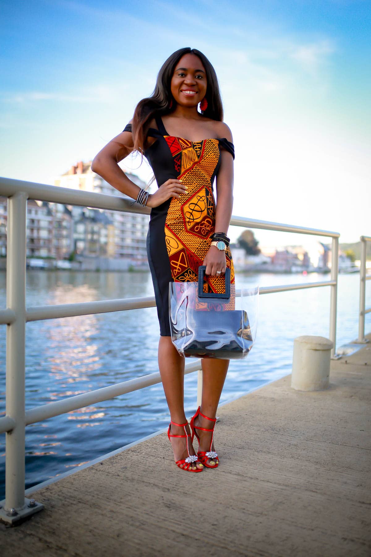 Stunning African Print Sheath Dress for Special Events