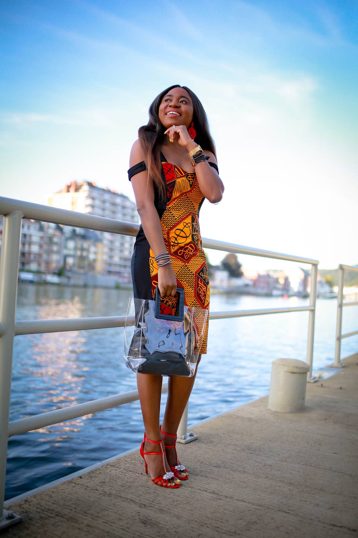 #ankarastyles Totally crushing on this African print sheath dress that is perfect for special events like weddings, birthday parties and more. African fashion lover, Louisa, shares this stunning ankara dress and where to find a similar style. #africanfashion 