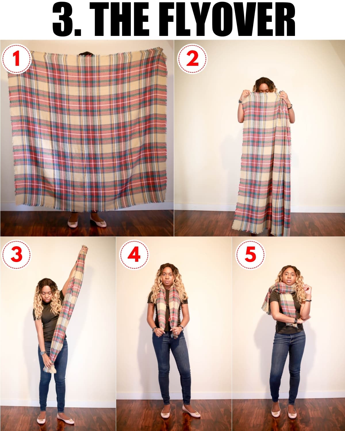 Check out these 5 ways to wear a blanket scarf for fall and winter. These quick blanket scarf tutorial will uplevel your winter wardrobe in no time!