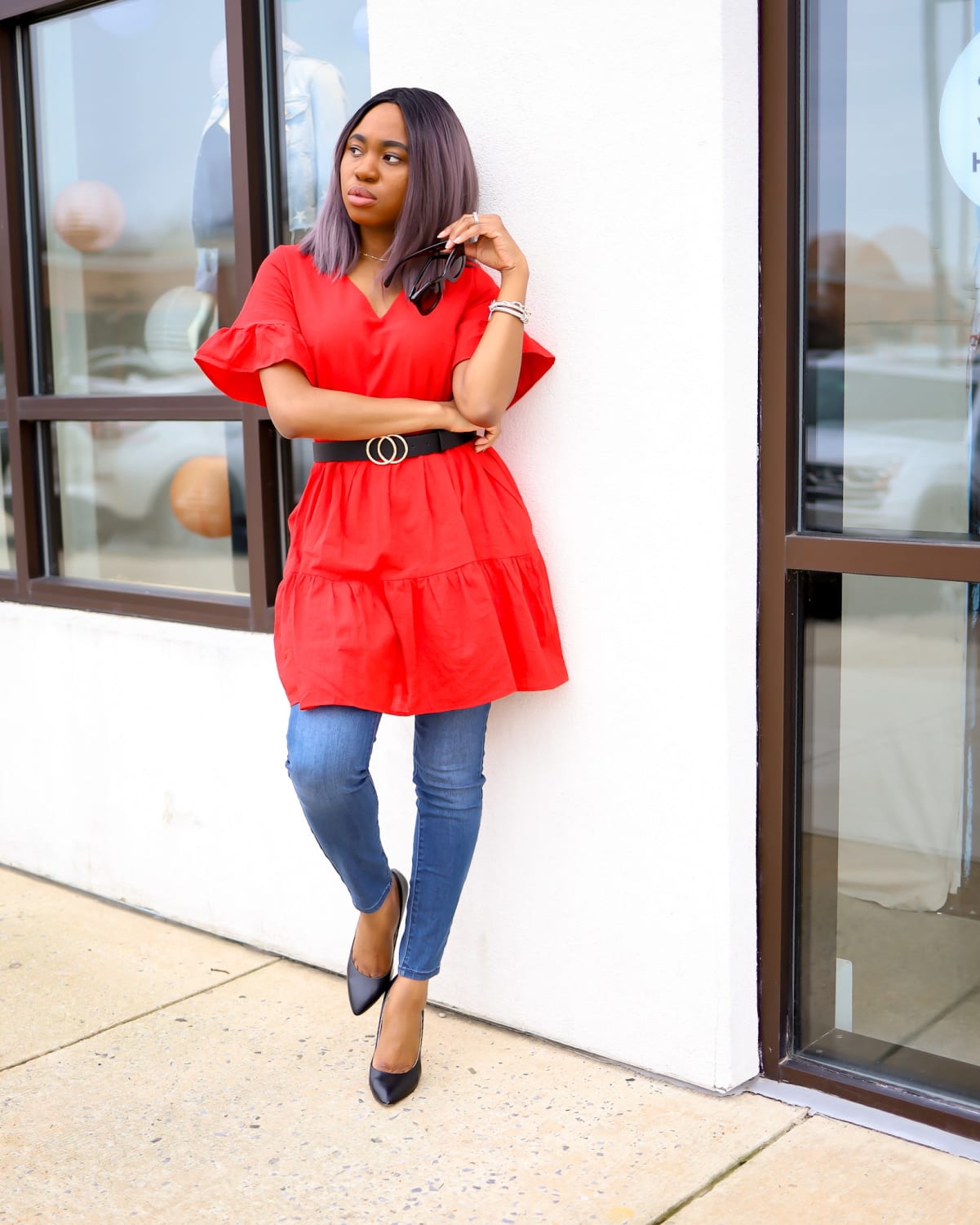 7 Easy Ways to Wear a Red Dress | Worried that red might be too bold for you? Here are outfit options wearing a red shift dress you can steal to help you effortlessly slay a red dress this season. Everything from a casual look with on-trend sneakers and work denim for the career woman to keeping warm with a blanket scarf and being the life of the party in an all-red monochrome outfit. I’ve got you covered!