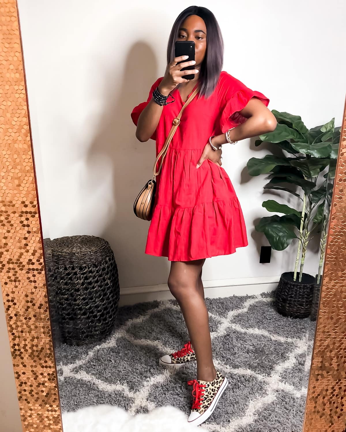 red dress with cheetah heels