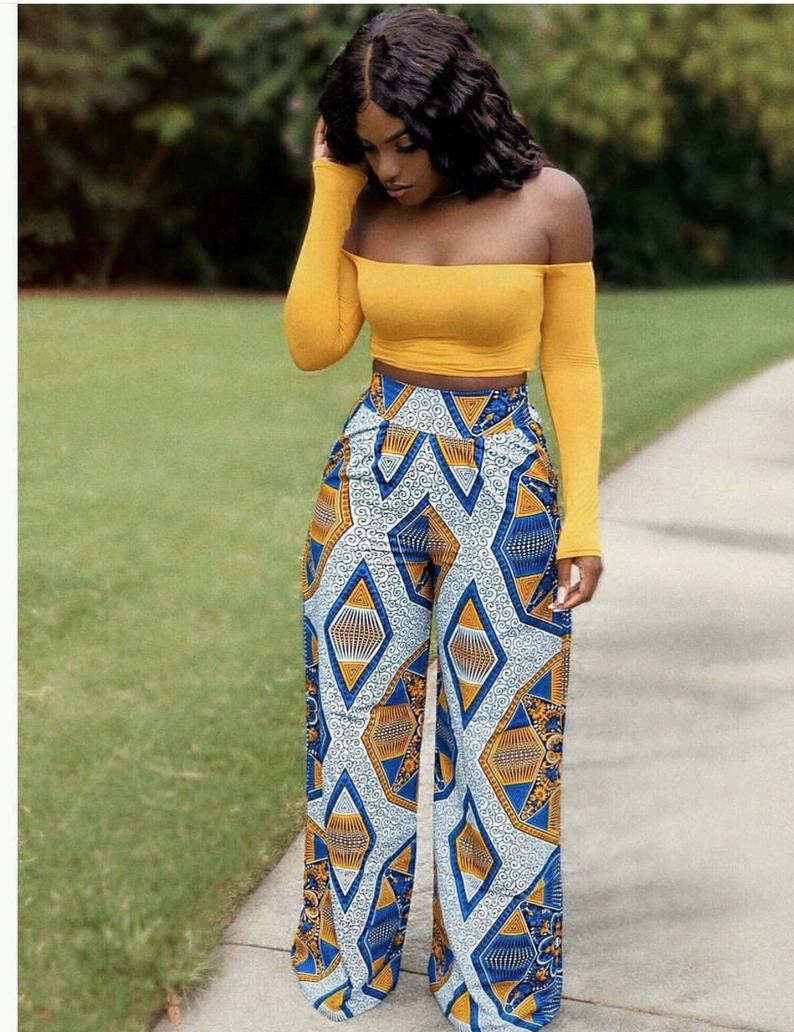 African Maxi long wide pant that pops effortlessly