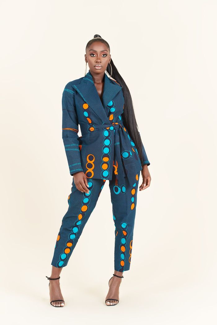 A classy blue coloured anakara pant from Grass-Field