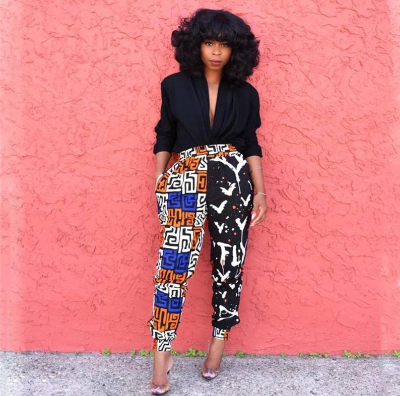 A chic stylish patchwork african pant