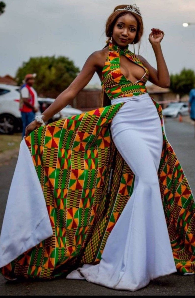 African Kente Maxi Dress for a night to remember