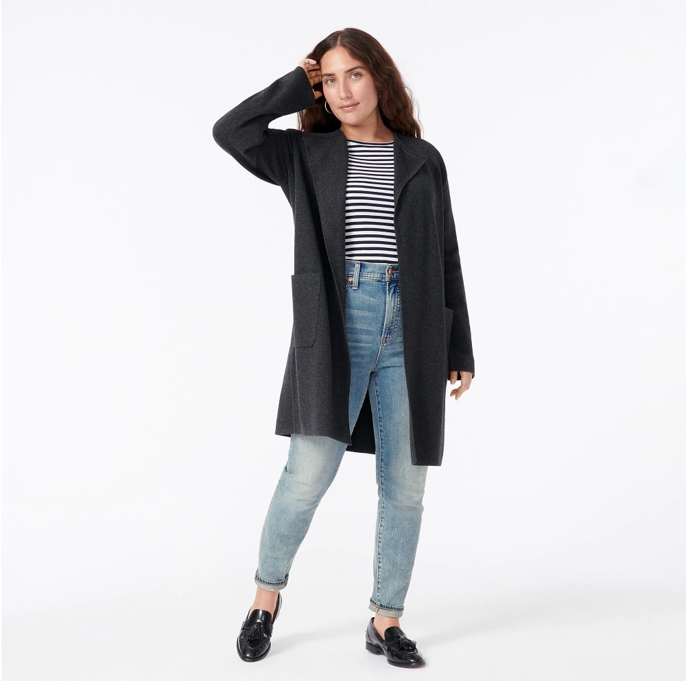 J.Crew Juliette collarless sweater-blazer - blogger gift guide